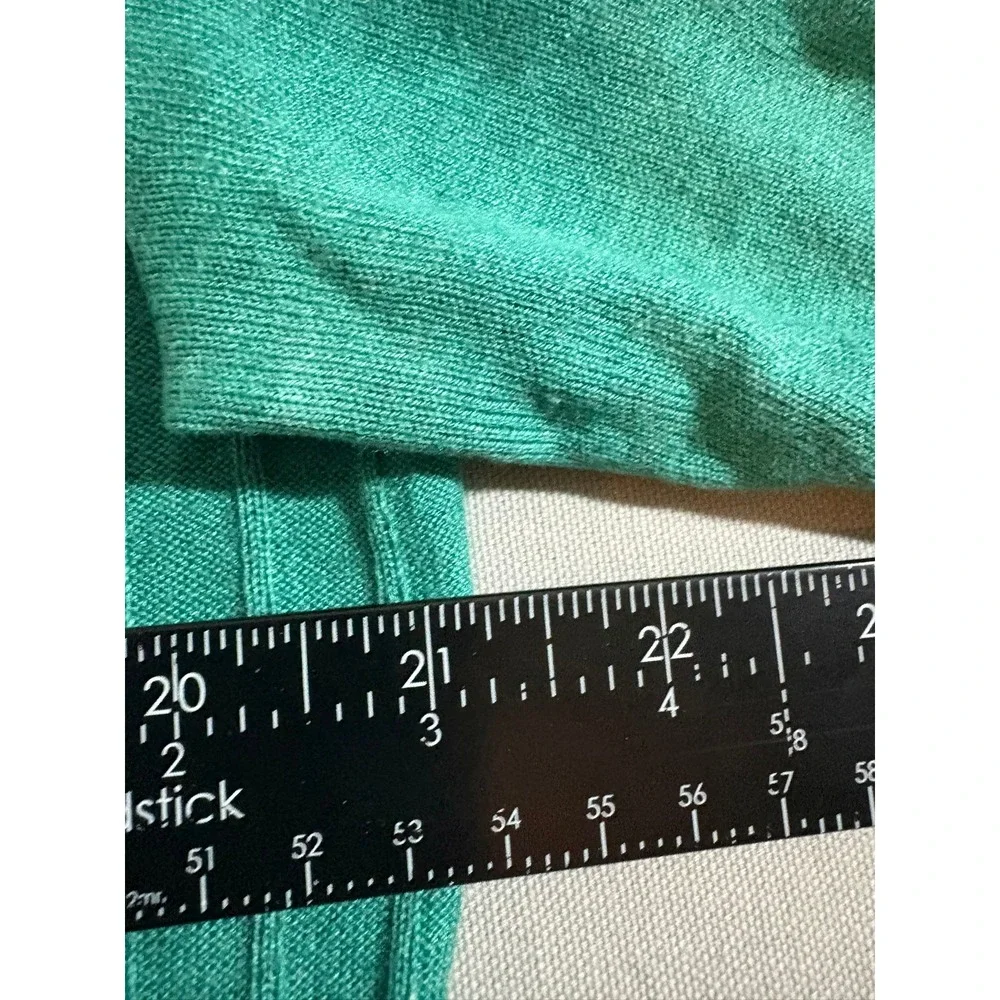 Banana Republic Knit Polo M Green Silk Linen Ribbed Short Sleeve Button Shirt